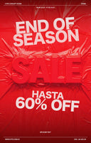 <h3>END OF SEASON </h3><h3>HASTA 60% OFF</h3>