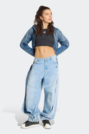 ADIDAS PANTALON ADILENIUM 5.0 BANANA OVERLAY DENIM - MUJER