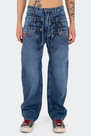 VENENO JEAN TRIPLE WAISTBAND BLUE