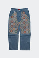 PLEASURES PANTALON DENIM FLORAL ULTRA DOUBLE KNEE