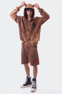 VENENO BUZO ZIPPER HORNS MARRON