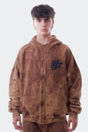 VENENO BUZO ZIPPER HORNS MARRON