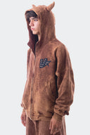 VENENO BUZO ZIPPER HORNS MARRON