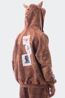 VENENO BUZO ZIPPER HORNS MARRON